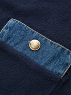 Sailor-Inspired Collar Knit with Denim Accents
