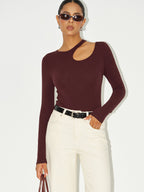 Long Sleeve Bodysuit with Elegant Cut-Out Detailing