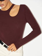 Long Sleeve Bodysuit with Elegant Cut-Out Detailing