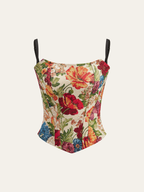 Embroidered Floral Cami Corset Top