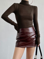 Two-in-One Mock Neck Jersey Shirt