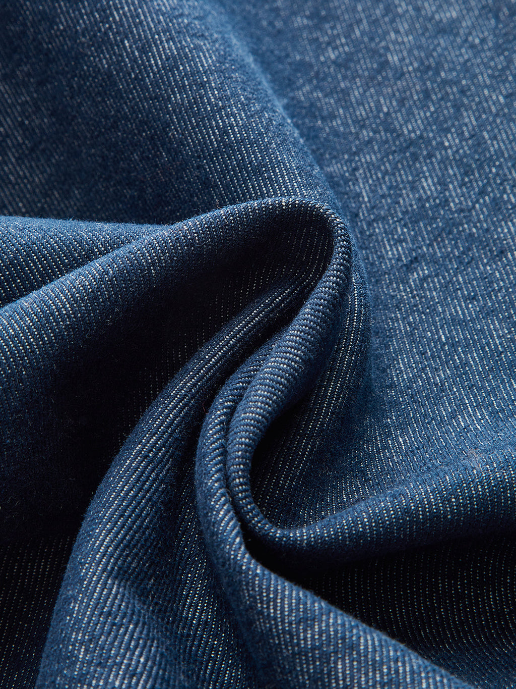 Suede Collar Denim Jacket with Metal Buttons