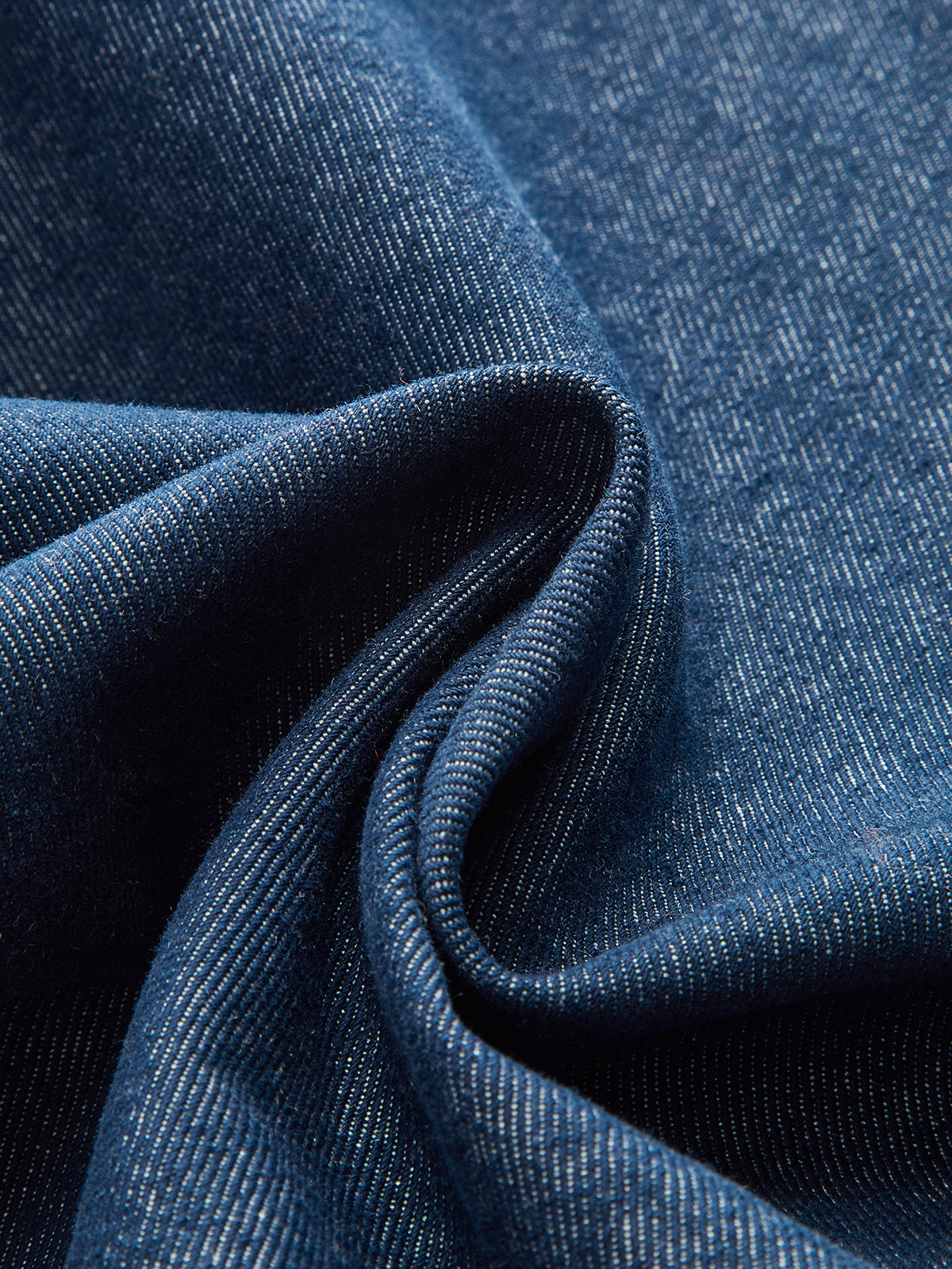 Suede Collar Denim Jacket with Metal Buttons