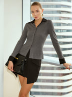 Slim Fit Tee with Contrasting Collar and Cuffs