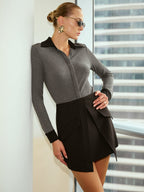 Slim Fit Tee with Contrasting Collar and Cuffs