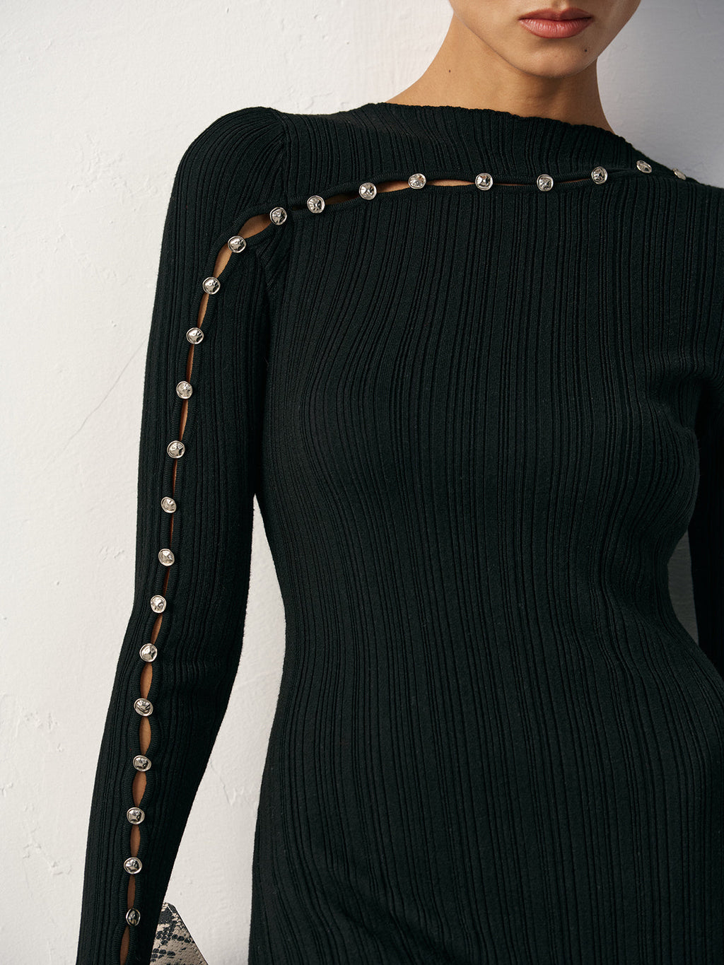 Textured Pearl Wool Blend Sweater Dress