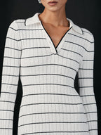 Nautical Stripe Stretch-Knit Midi Dress
