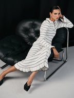 Nautical Stripe Stretch-Knit Midi Dress