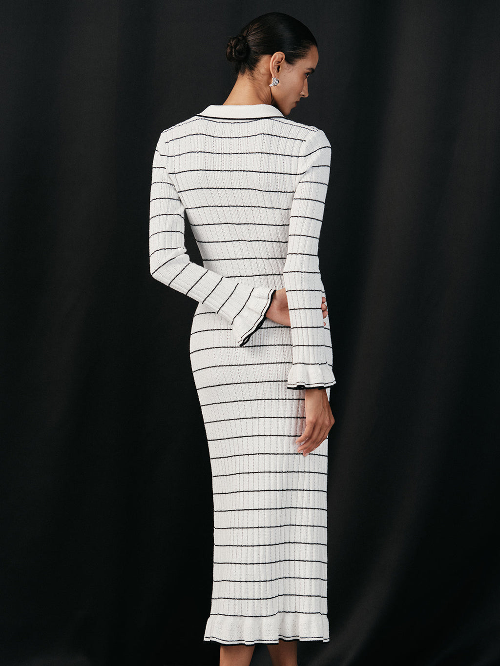 Nautical Stripe Stretch-Knit Midi Dress