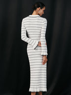 Nautical Stripe Stretch-Knit Midi Dress