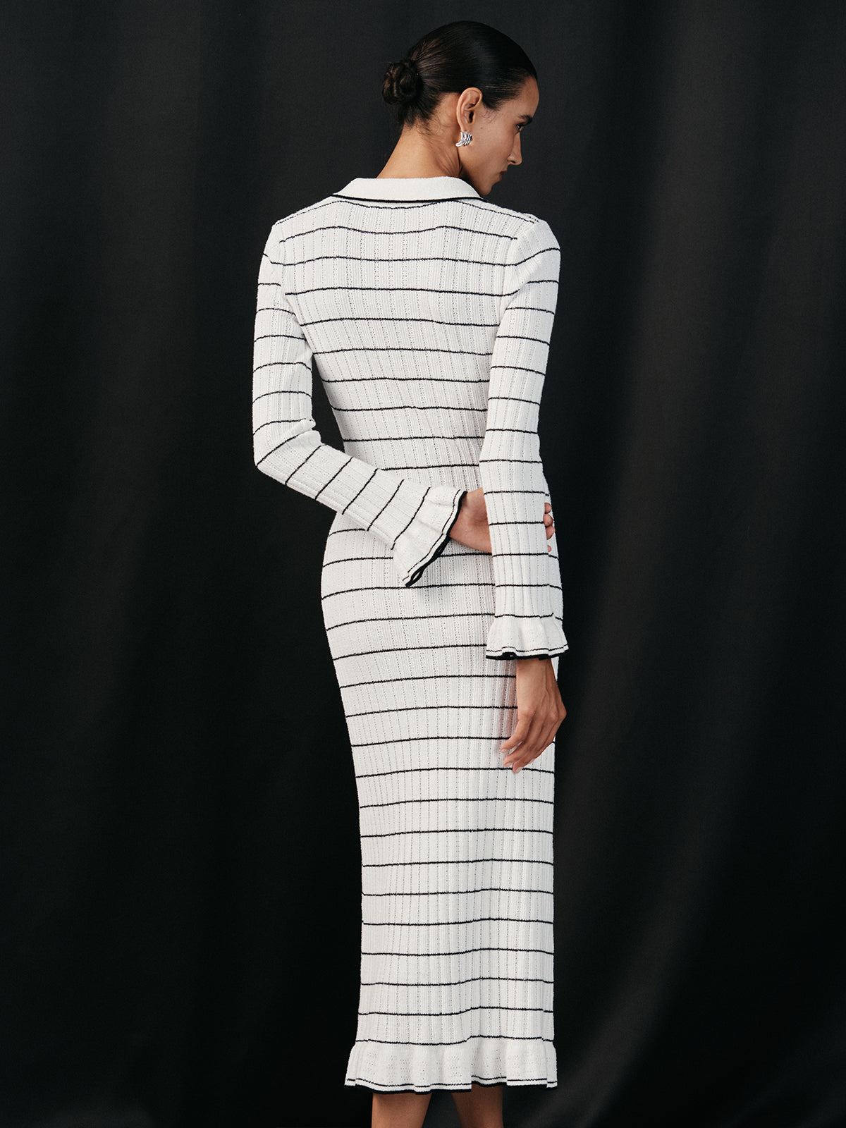 Nautical Stripe Stretch-Knit Midi Dress