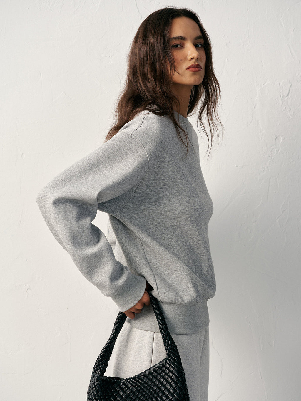 Comfortable Cotton Blend Crew Neck Sweatshirt