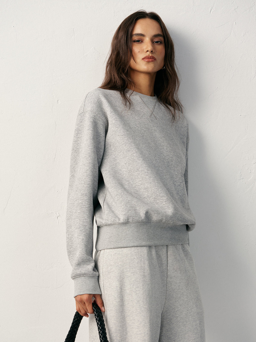 Comfortable Cotton Blend Crew Neck Sweatshirt
