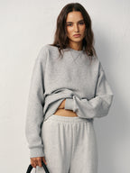 Comfortable Cotton Blend Crew Neck Sweatshirt