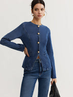 Slim Fit Button Down Denim Jacket