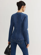 Slim Fit Button Down Denim Jacket