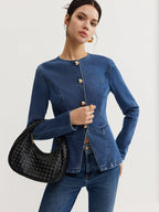 Slim Fit Button Down Denim Jacket