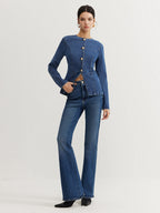 Slim Fit Button Down Denim Jacket