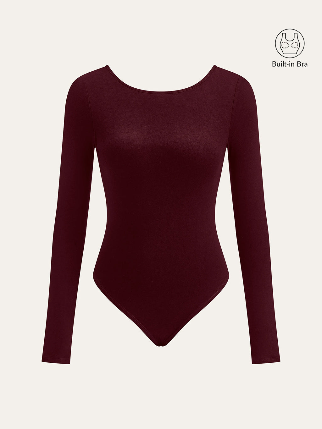 Long Sleeve Backless Bodysuit Without Bra