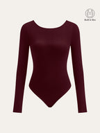 Long Sleeve Backless Bodysuit Without Bra