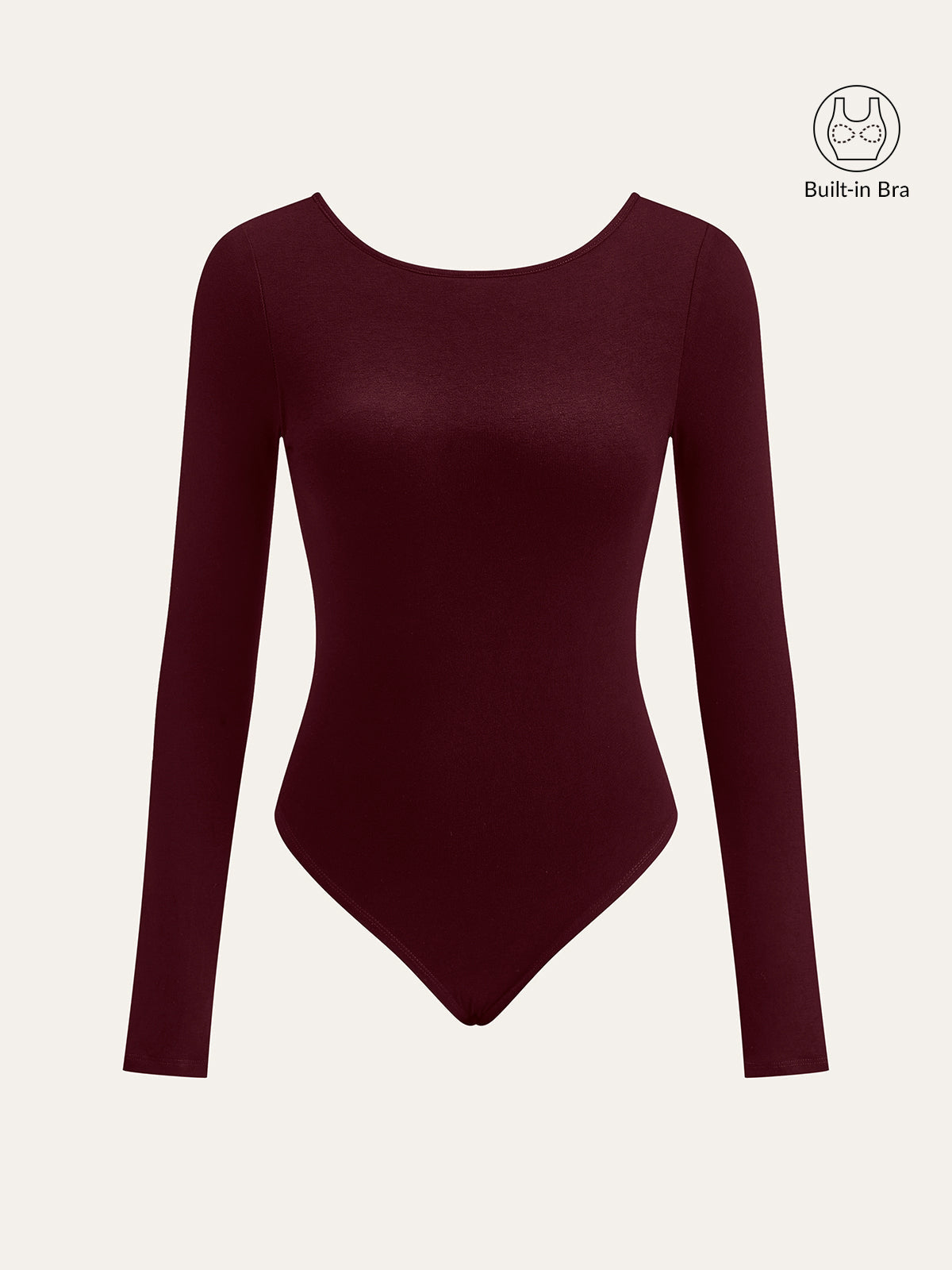 Long Sleeve Backless Bodysuit Without Bra