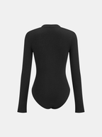 Ribbed Texture Long Sleeve Comfort Fit Bodysuit