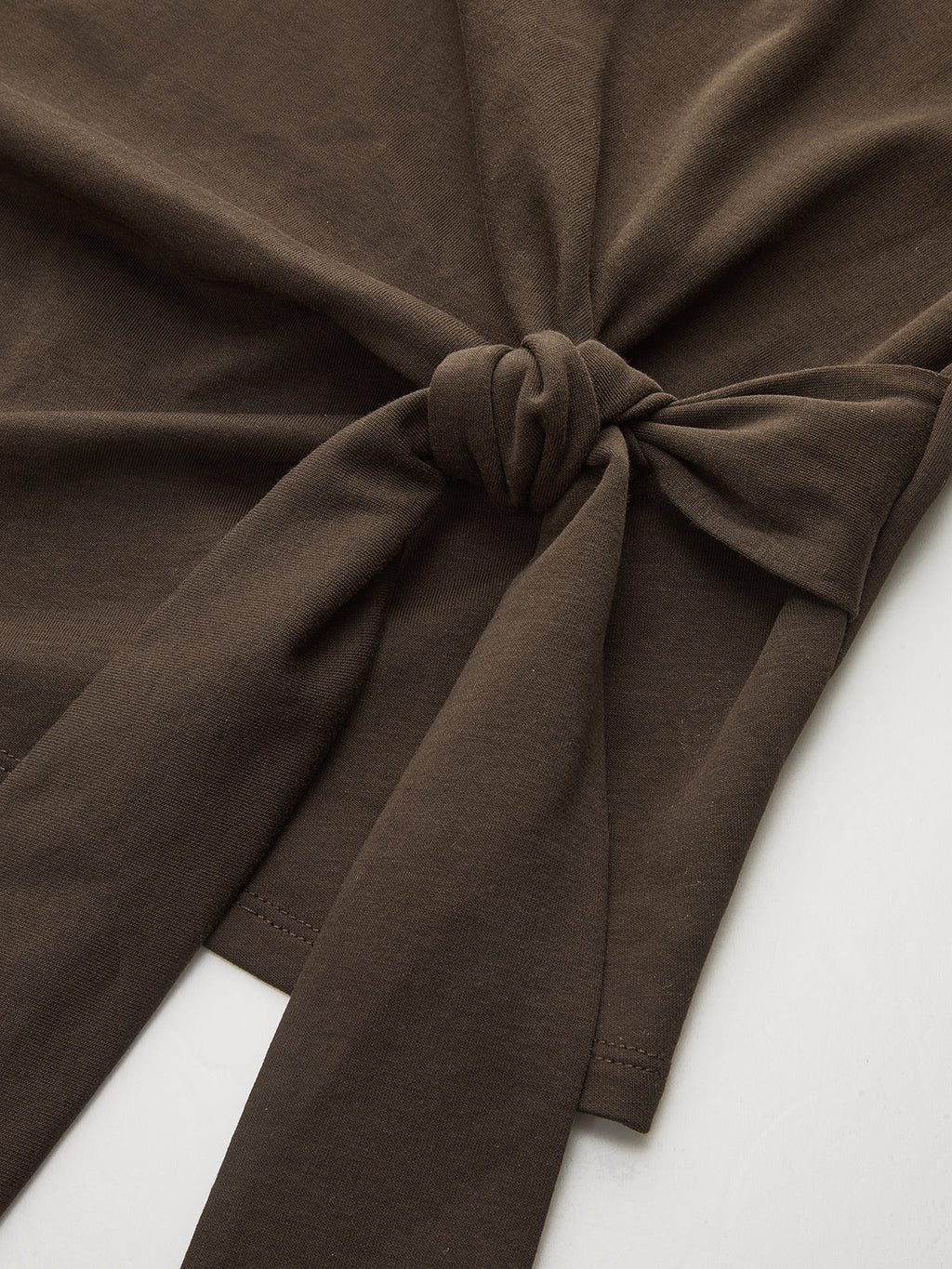 Knot Twist Detail Balloon Sleeve Cozy Sweatshirt