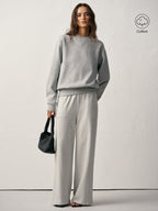 Comfortable Cotton Blend Crew Neck Sweatshirt