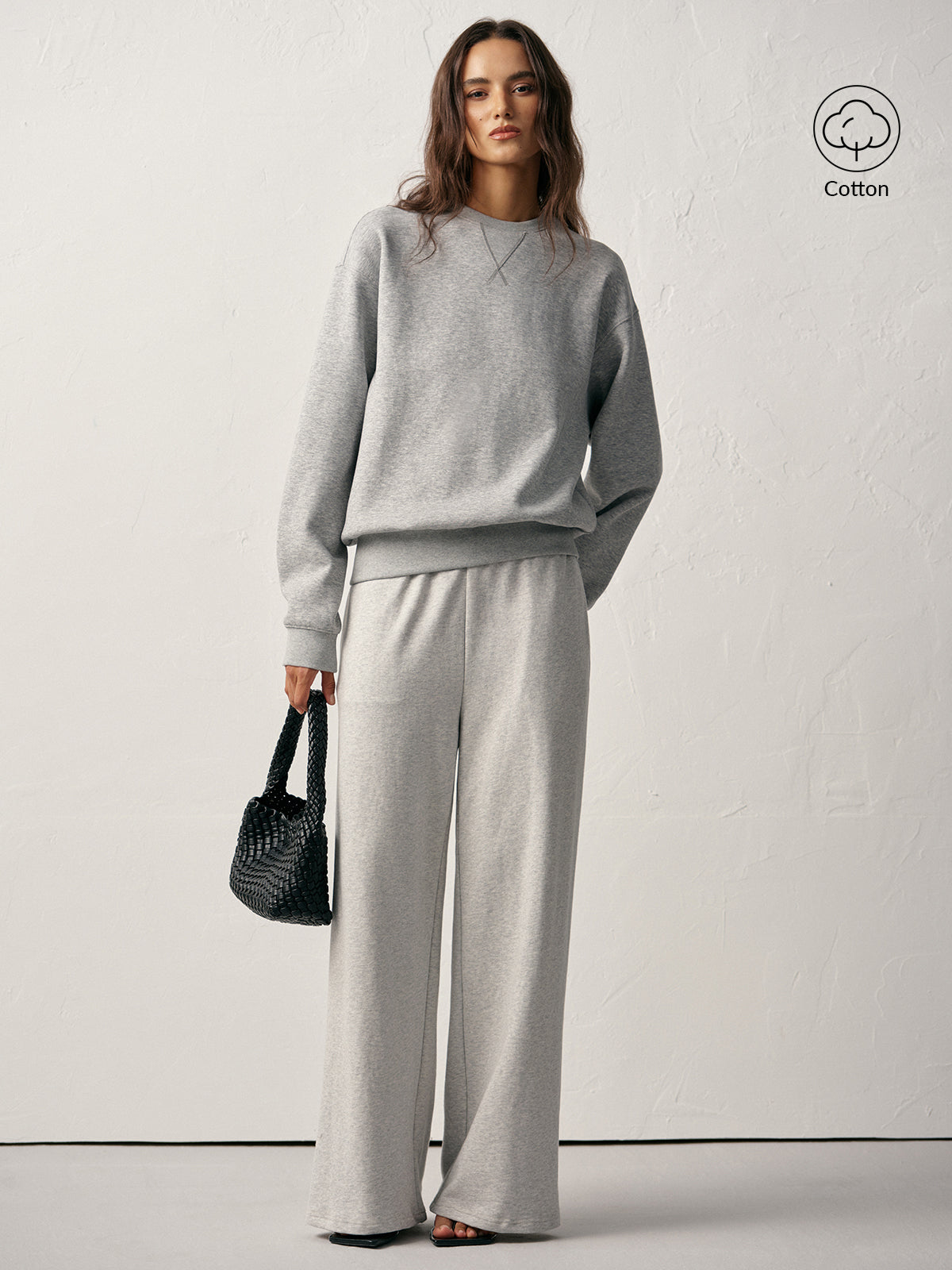 Comfortable Cotton Blend Crew Neck Sweatshirt