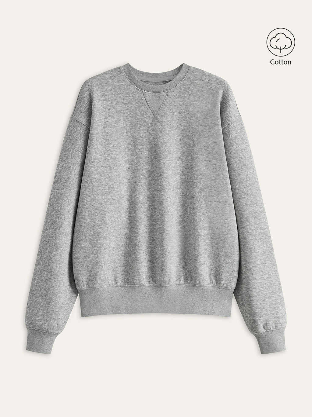 Comfortable Cotton Blend Crew Neck Sweatshirt