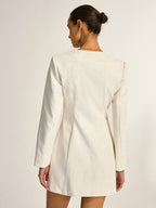 Floral Metallic Button Detail Faux Leather Mini Dress