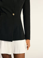 Contrast Pleated Tailored Blazer Dress with Hem Detail
