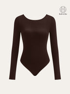 Long Sleeve Backless Bodysuit Without Bra