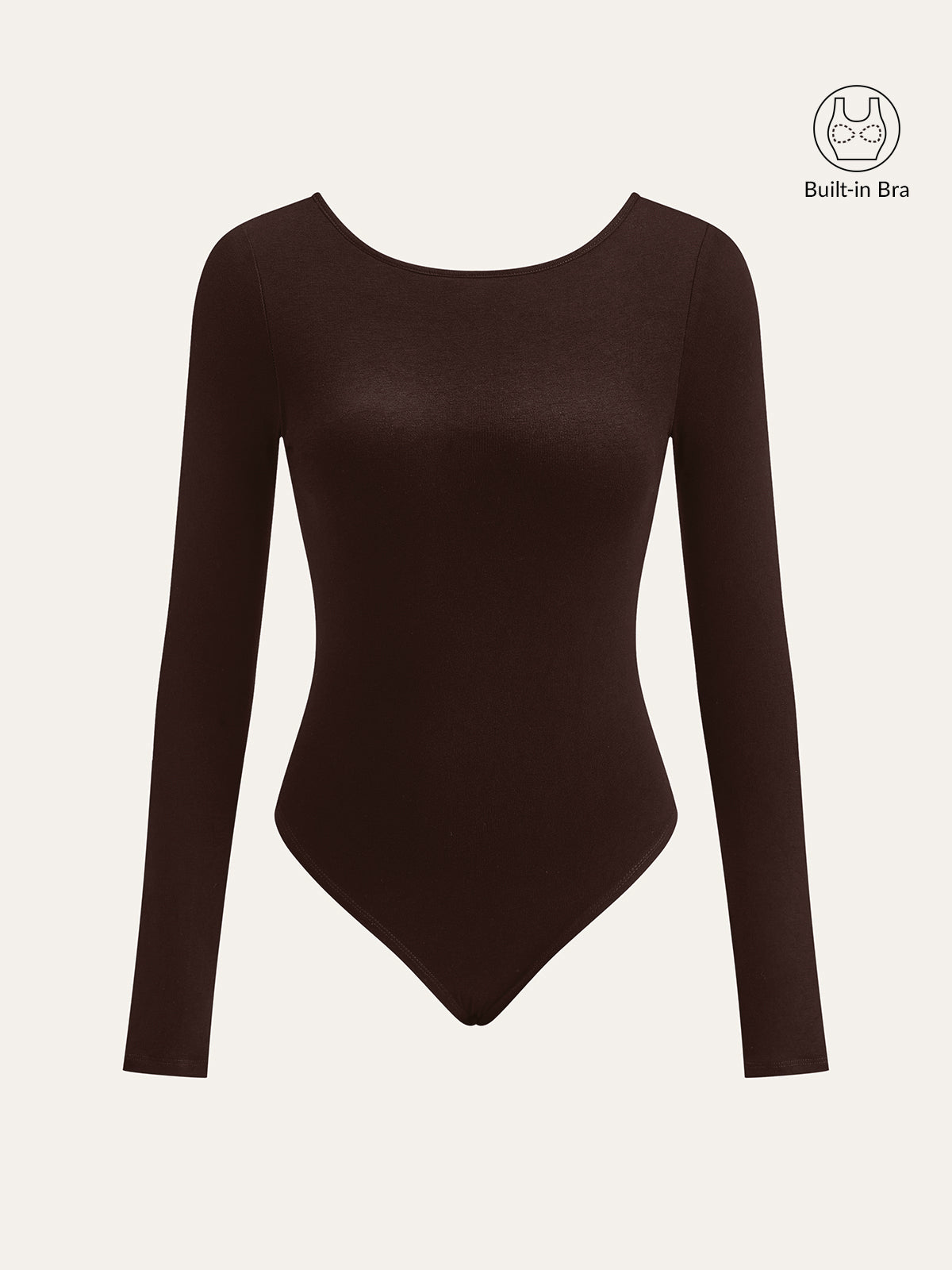 Long Sleeve Backless Bodysuit Without Bra