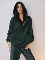 Cozy Large Hoodie with Buttons and Attached Hood