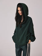 Cozy Large Hoodie with Buttons and Attached Hood