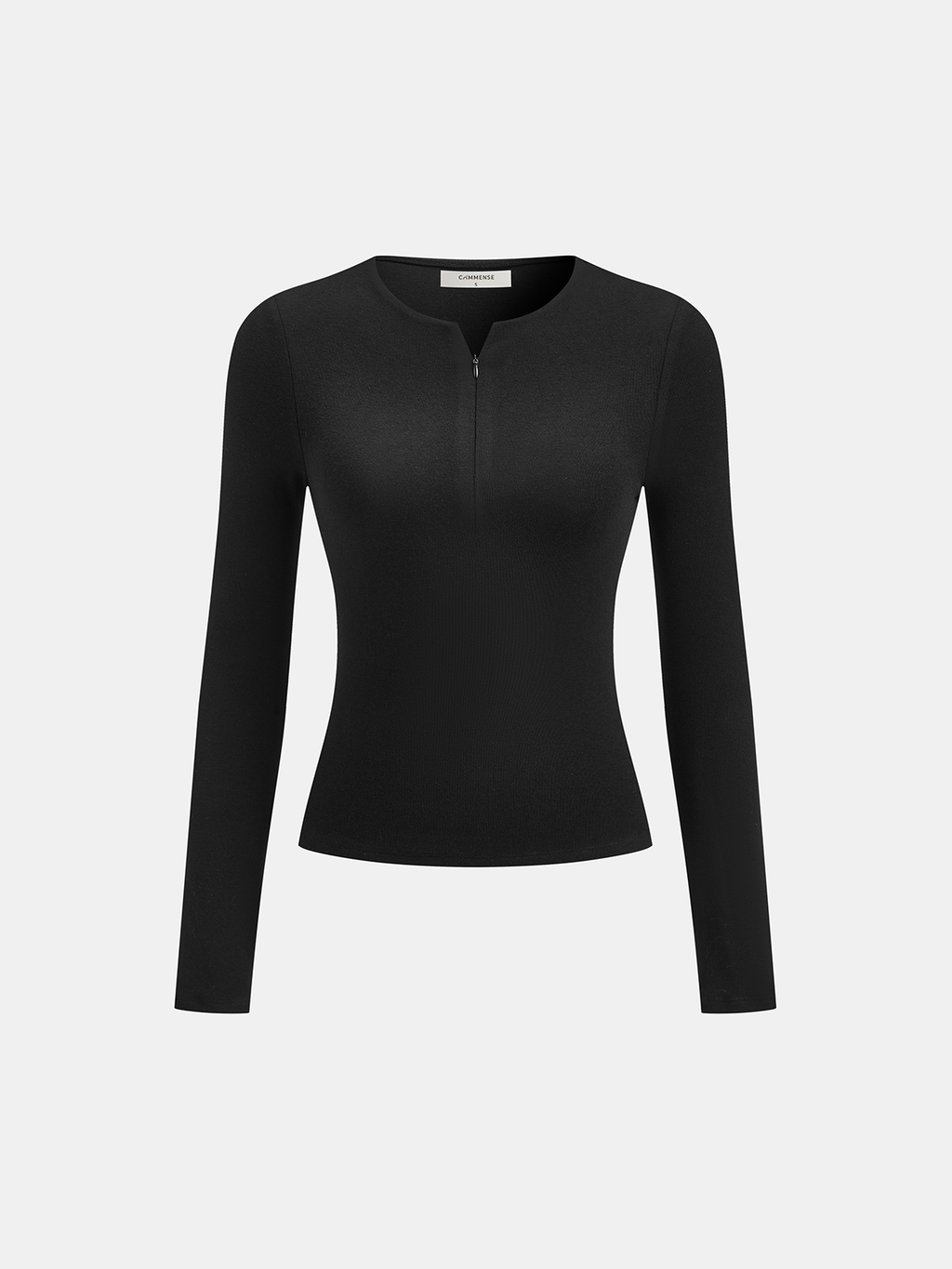Slim Fit Long Sleeve Zippered T-Shirt