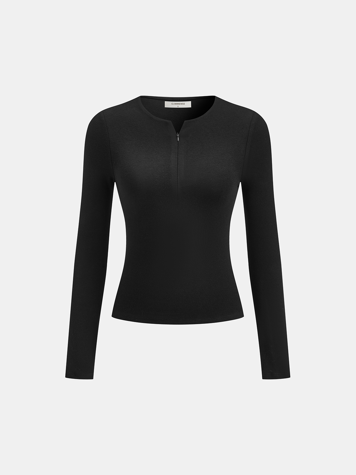 Slim Fit Long Sleeve Zippered T-Shirt