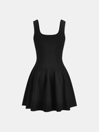 Rhinestone Accents on Sleek Fitted Mini Dress
