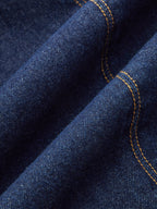 Tied Waist Jean Dress with Button-Down Design