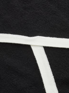 Asymmetric Wool Blend Cropped Polo with Contrast Trim