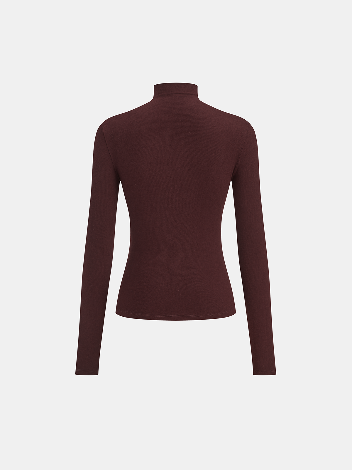Mock Neck Long-Sleeve T-Shirt with Seam Detail