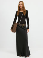 Asymmetric Collar Top with Contrast Trim and Buttons