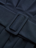 Boat Neck Sweatshirt with Peplum and Wide Belt