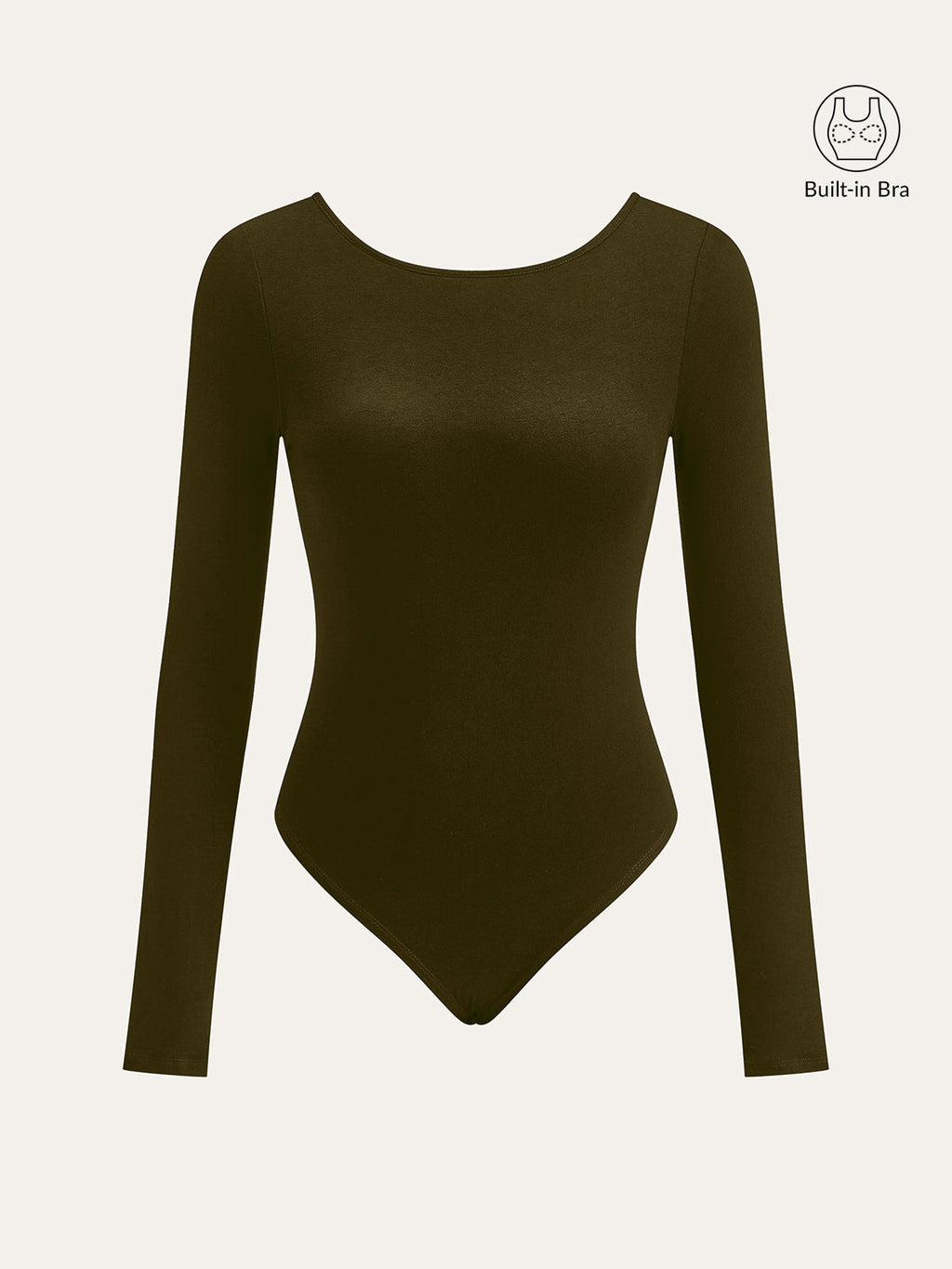 Long Sleeve Backless Bodysuit Without Bra