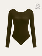Long Sleeve Backless Bodysuit Without Bra