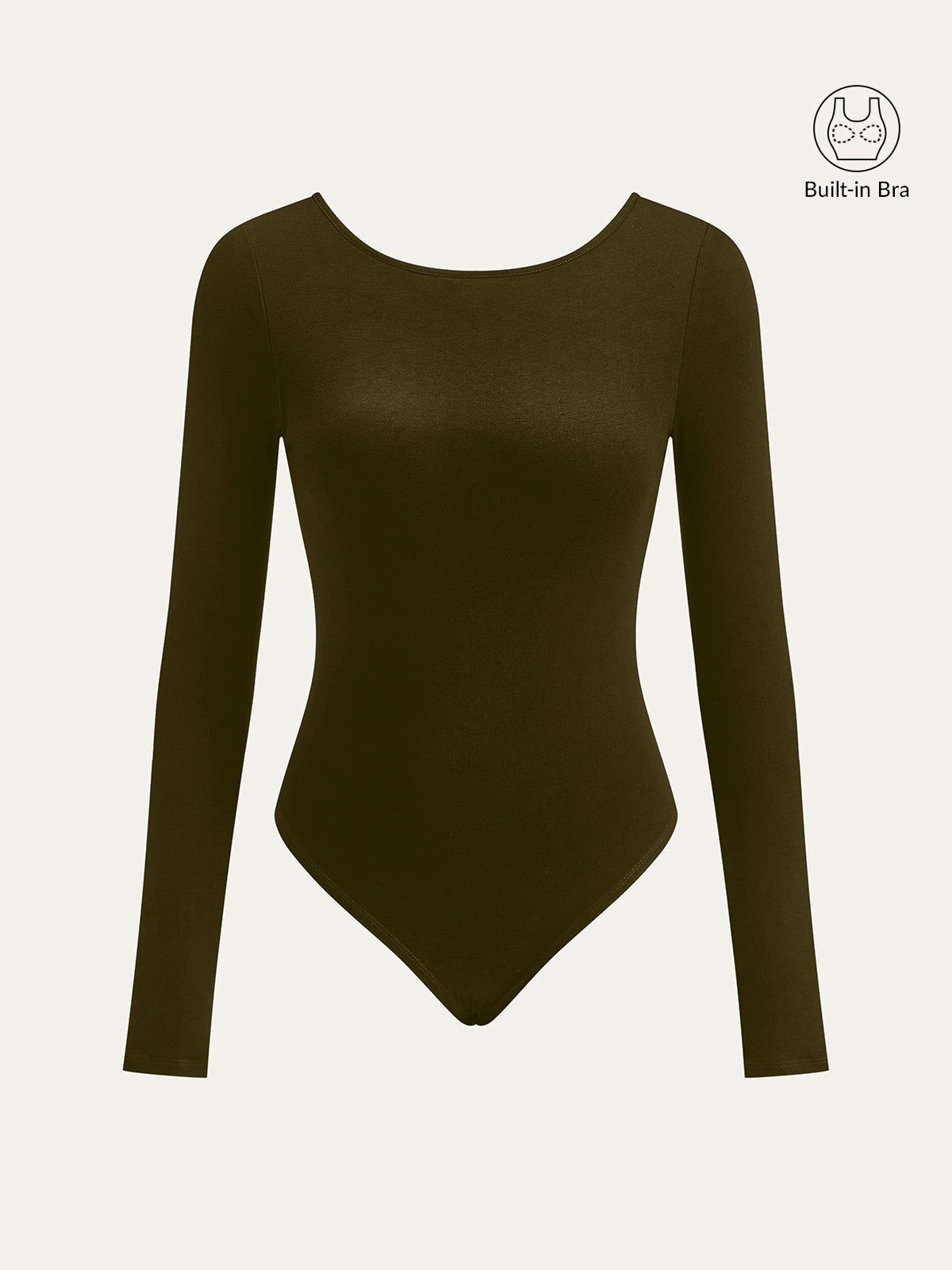 Long Sleeve Backless Bodysuit Without Bra