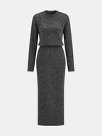 Cozy Wool-Blend Midi Dress with Soft Texture
