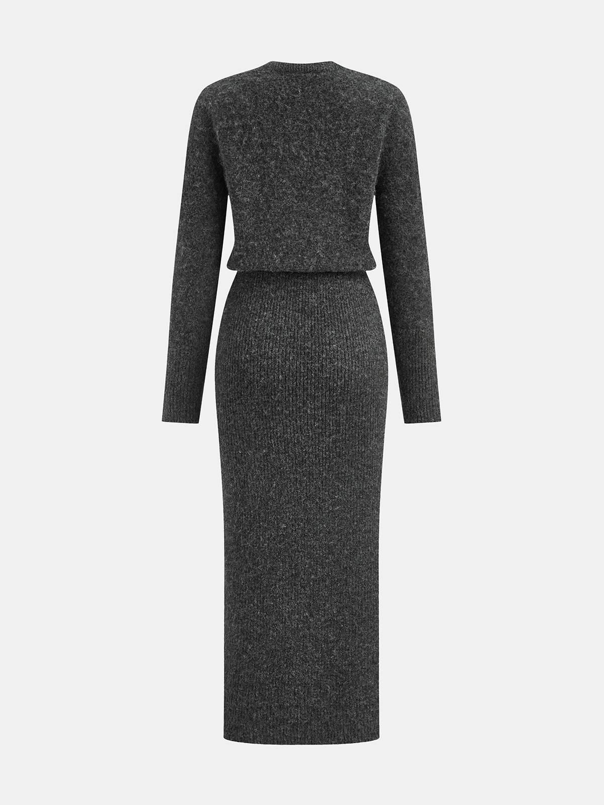 Cozy Wool-Blend Midi Dress with Soft Texture