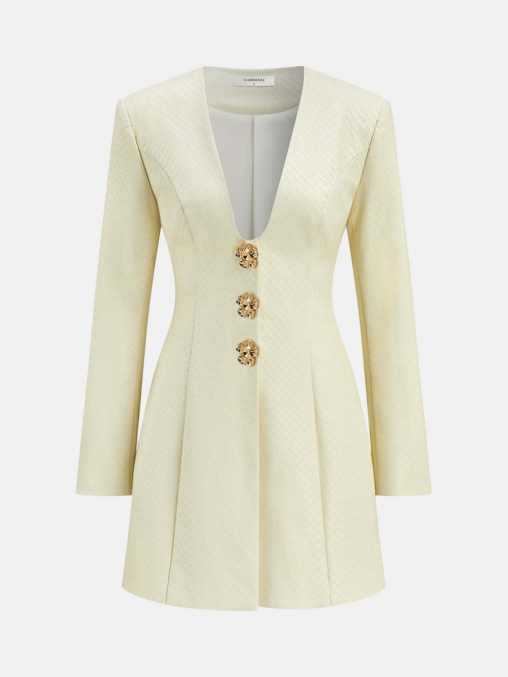 Floral Metallic Button Detail Faux Leather Mini Dress